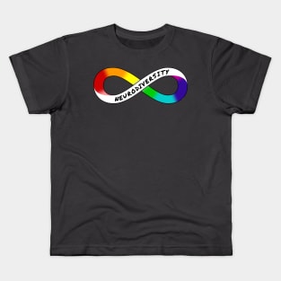 Neurodiversity - Rainbow Infinity Symbol for Neurodivergent Actually Autistic Pride Asperger's Autism ASD Acceptance & Appreciation Kids T-Shirt